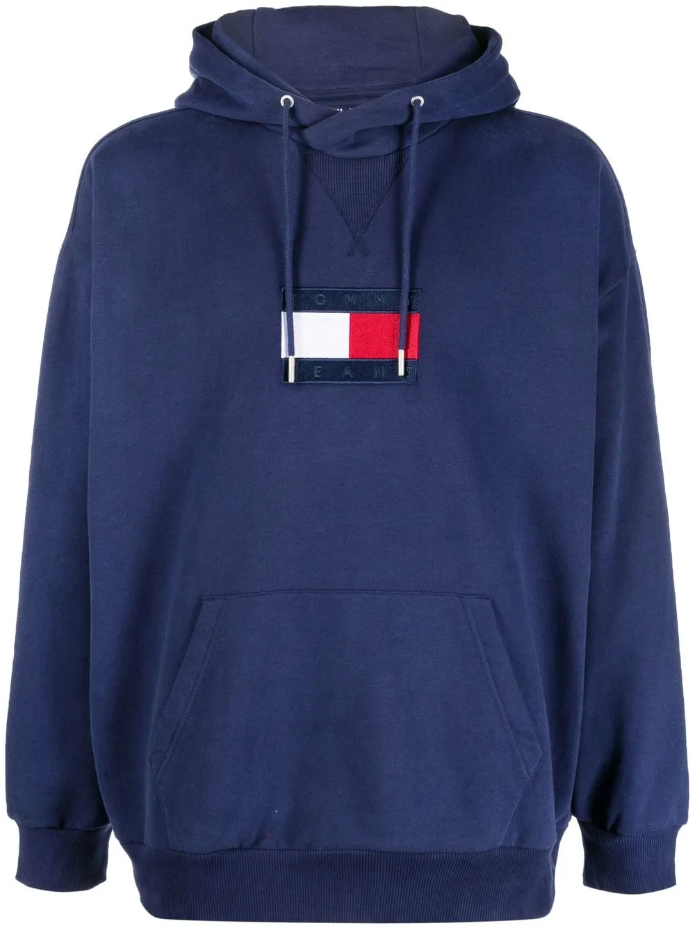 

Tommy Jeans logo-embroidered cotton-blend hoodie - Blue