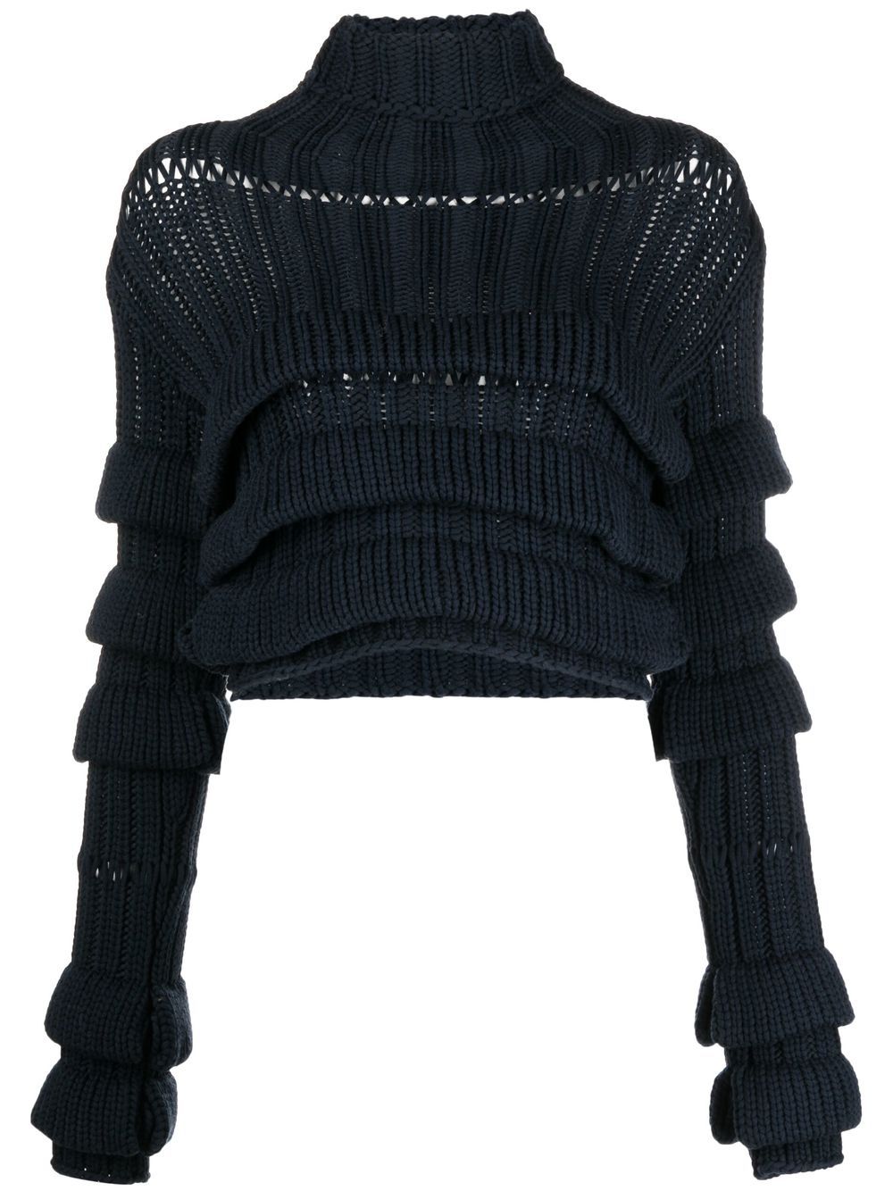 QUIRA DRAPEED CROPPED SWEATER