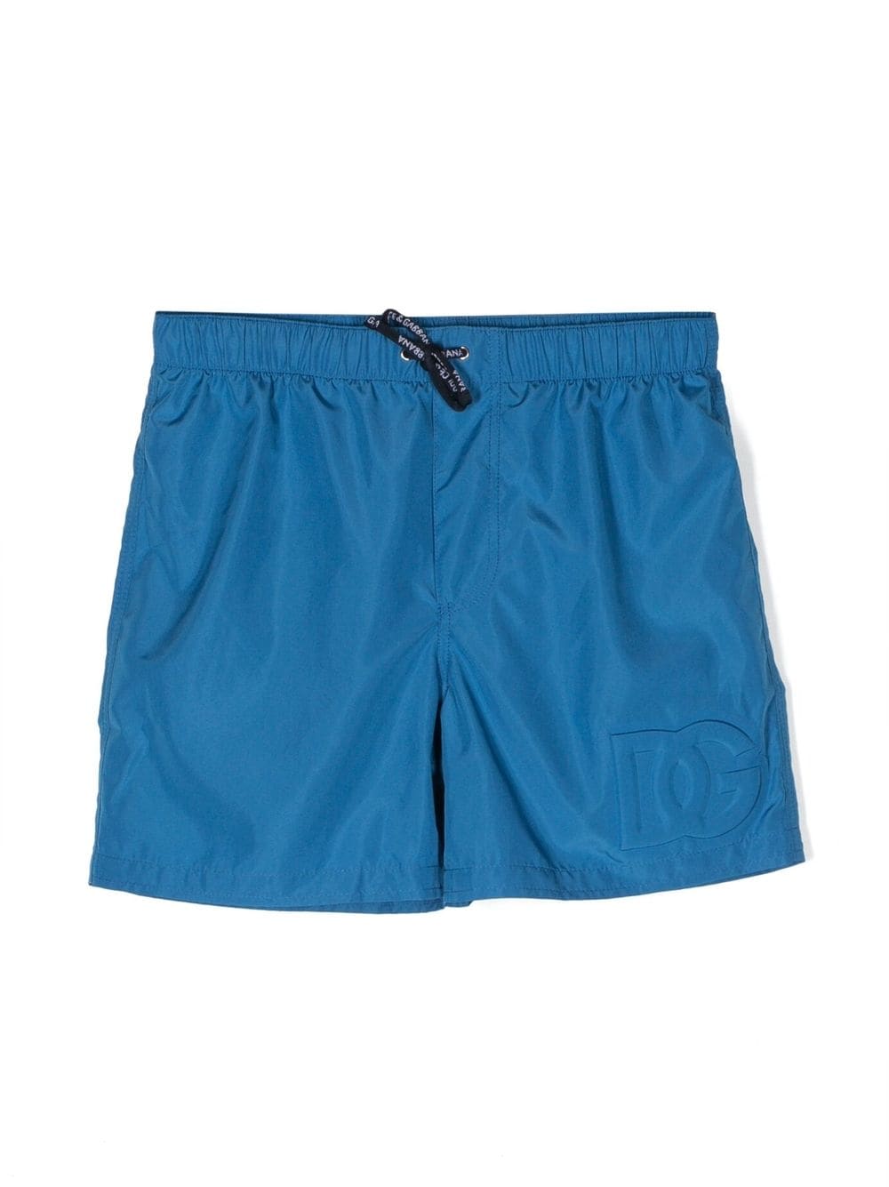 Dolce & Gabbana Kids' Embossed-logo Swim Shorts In Blue