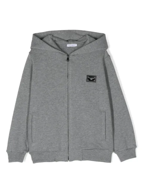 Dolce & Gabbana Kids Kapuzenjacke mit Logo-Schild