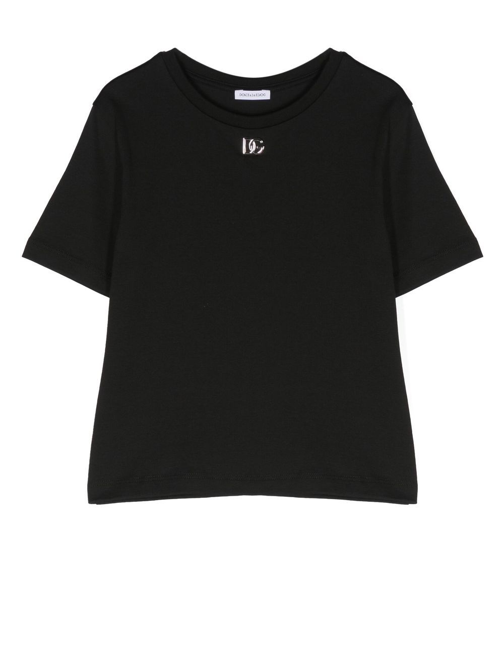 Shop Dolce & Gabbana Logo-plaque Short-sleeved T-shirt In Black