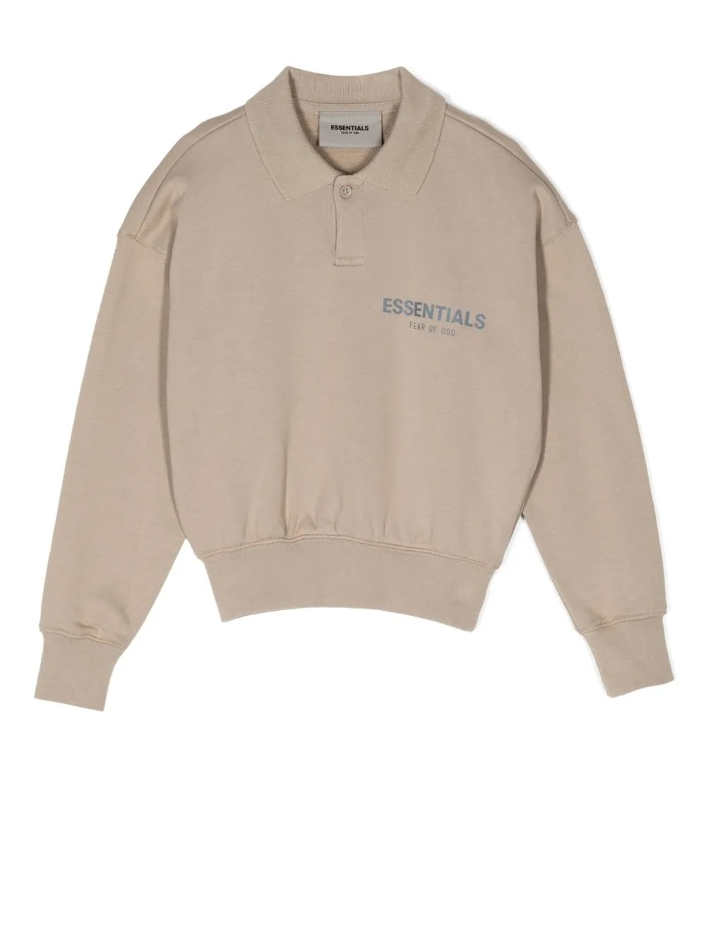 

FEAR OF GOD ESSENTIALS logo-print polo-collar sweatshirt - Brown