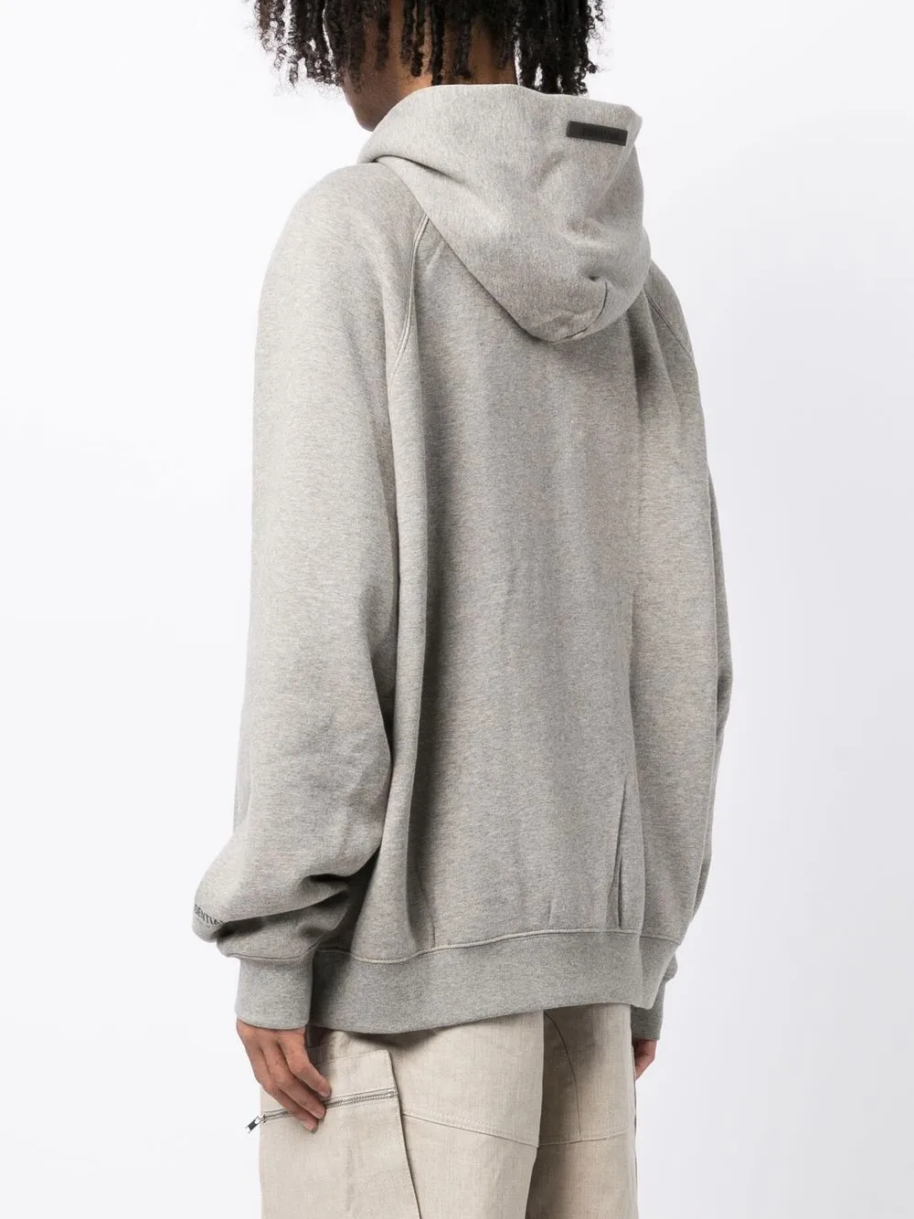 Essentials Gray Flocked Hoodie In 灰色