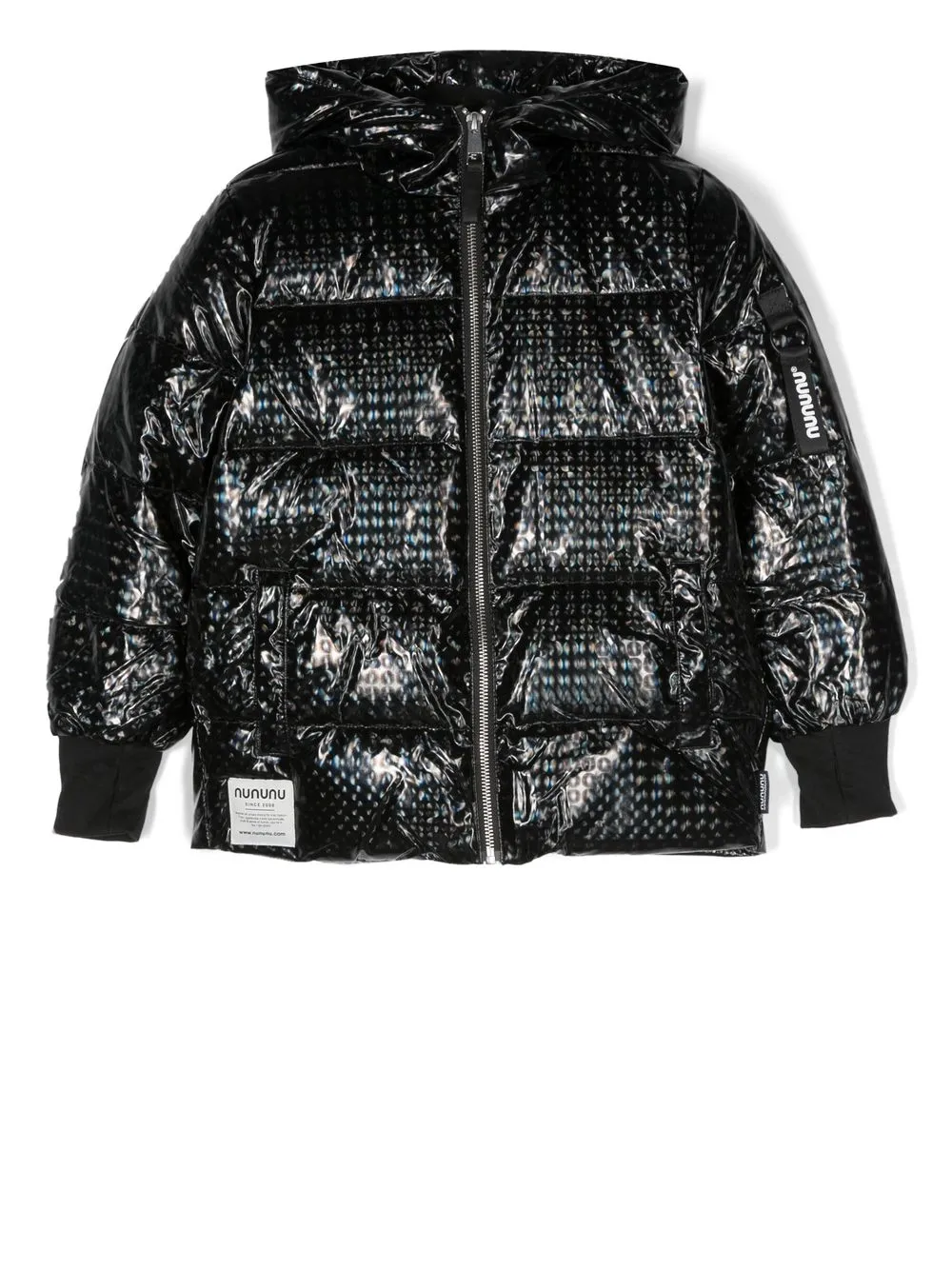

Nununu logo-patch padded jacket - Black