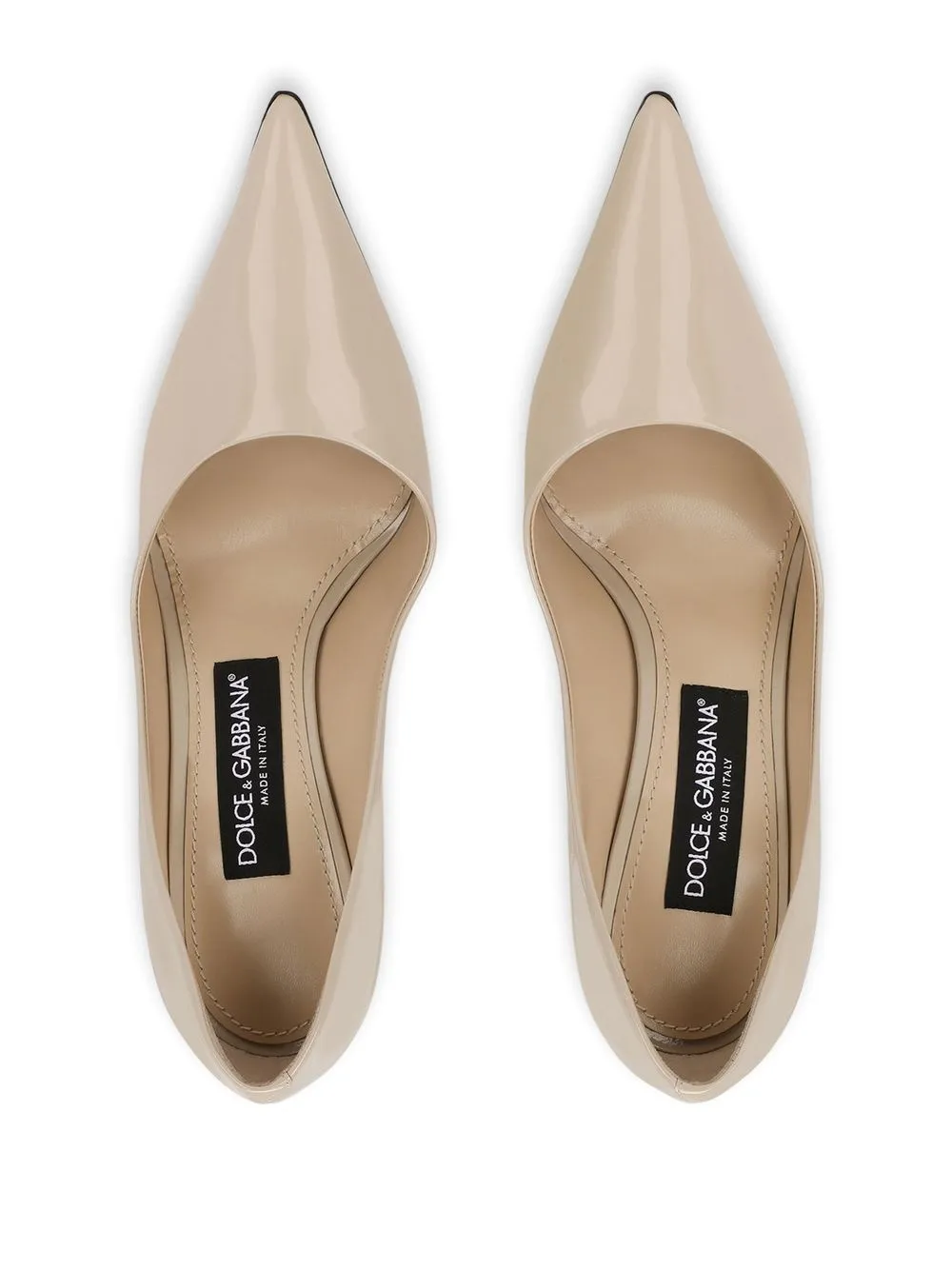 Shop Dolce & Gabbana Kim Dolce&gabbana 90mm Patent Leather Pumps In Neutrals