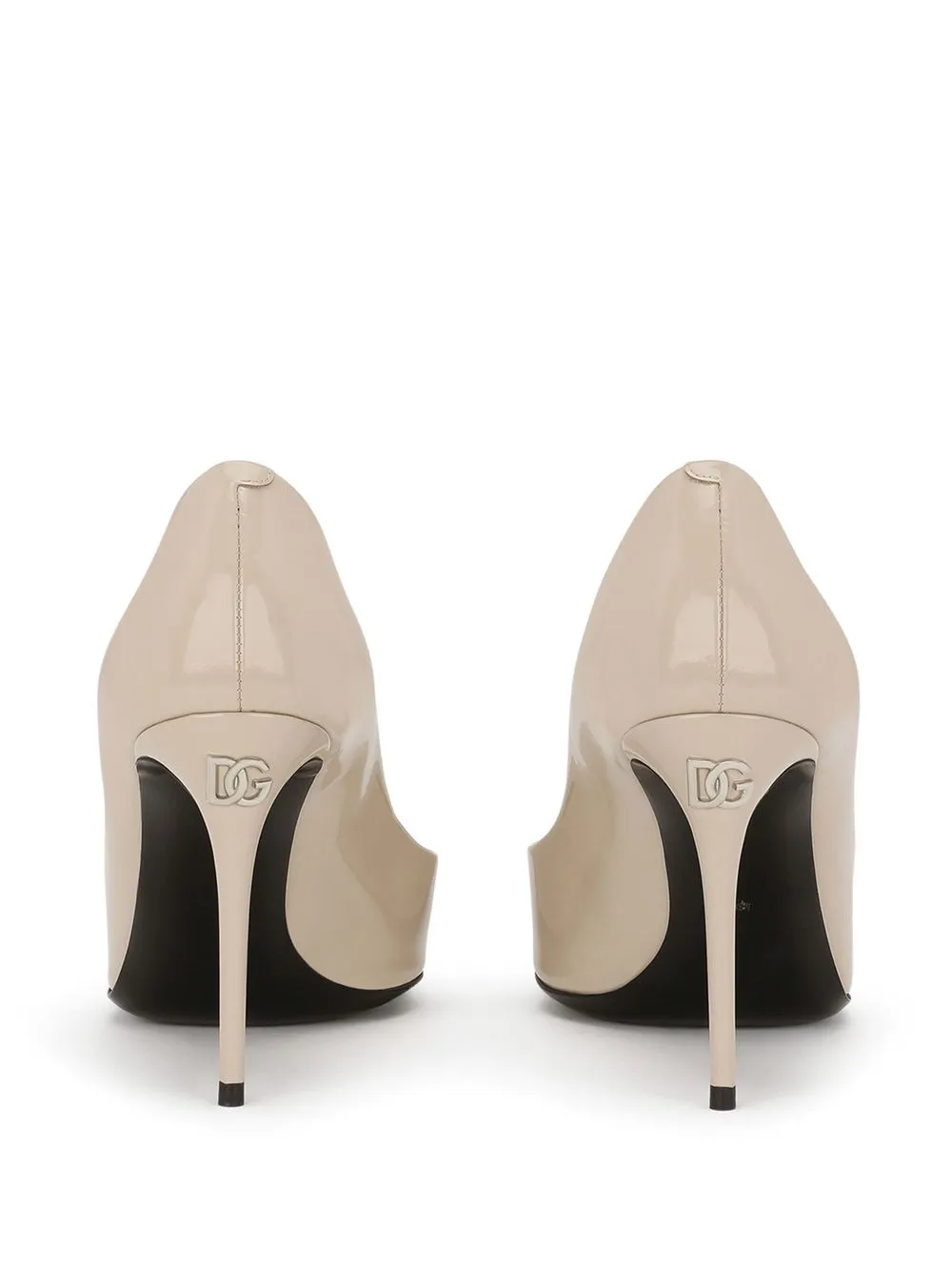 Shop Dolce & Gabbana Kim Dolce&gabbana 90mm Patent Leather Pumps In Neutrals