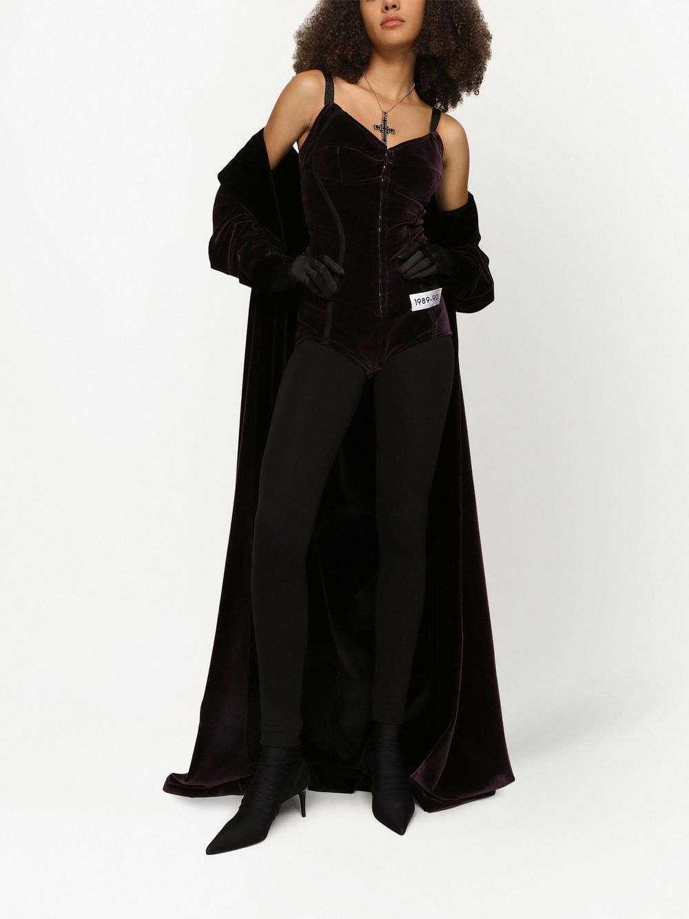 Shop Dolce & Gabbana Kim Dolce&gabbana Long Velvet Coat In Black
