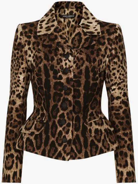 Dolce & Gabbana blazer con botones y estampado de leopardo