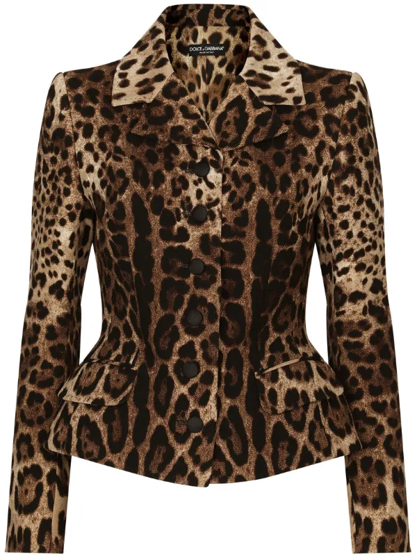 Dolce Gabbana leopard print single breasted Blazer Farfetch