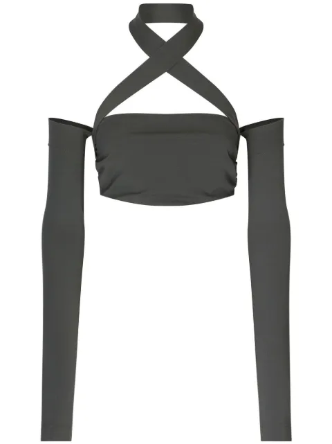 Dolce & Gabbana KIM DOLCE&GABBANA cross-over strap long-sleeved top