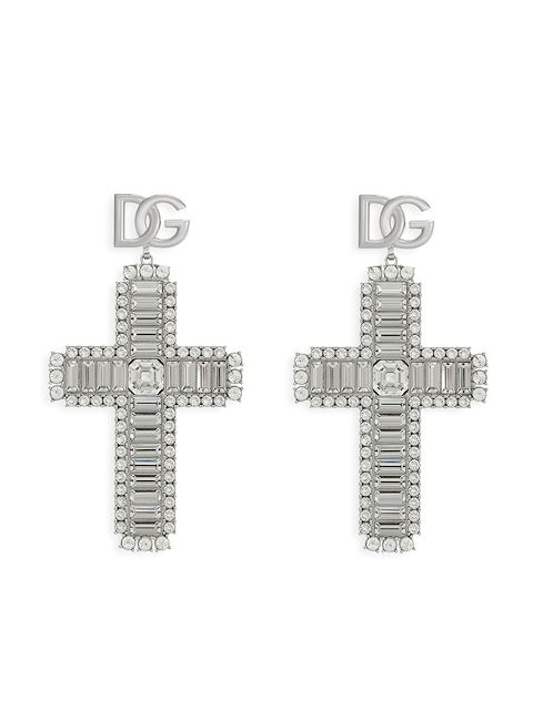 Dolce & Gabbana Par de brincos com pingente de cruz