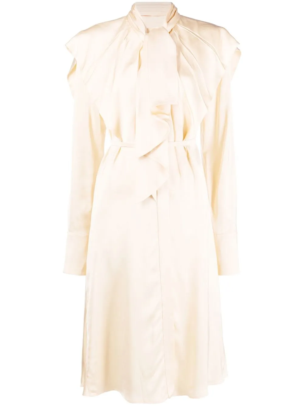 Jil Sander Belted Midi Shirtdress In Neutrals