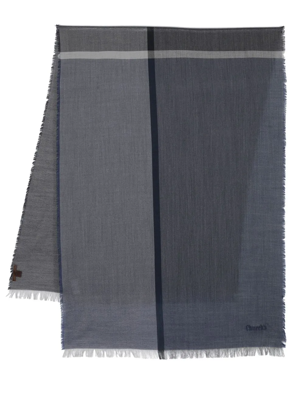 

Church's embroidered-logo knitted scarf - Blue