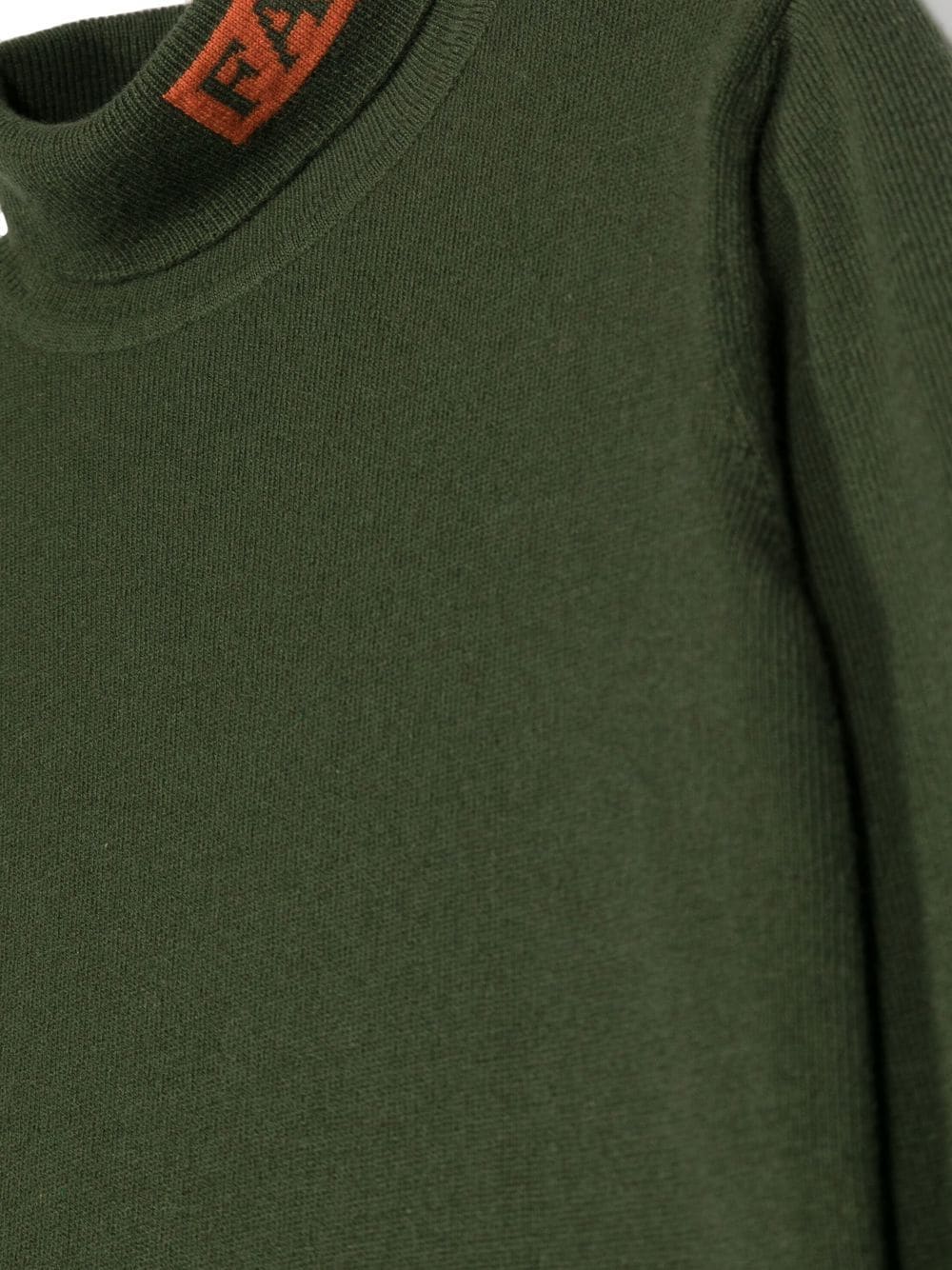 Shop Fay Intarsia-knit Logo Sweater In Green