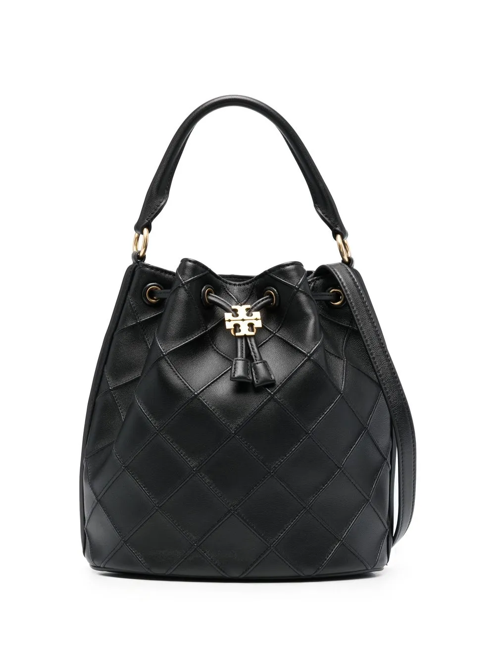 

Tory Burch diamond-panel calf leather bucket bag - Black