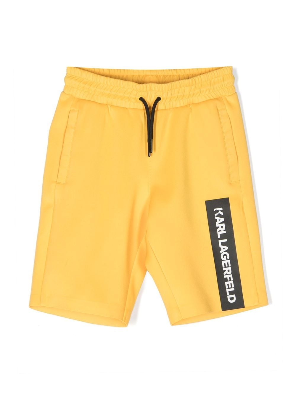 Karl Lagerfeld Kids' Logo-print Bermuda Shorts In Yellow