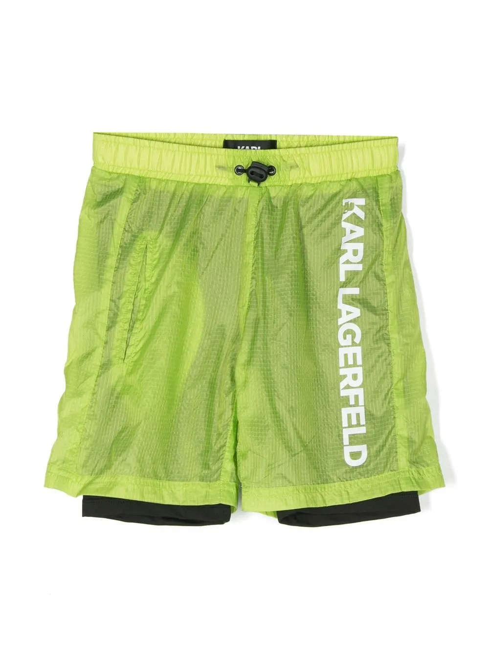 

Karl Lagerfeld Kids shorts a capas con logo estampado - Verde