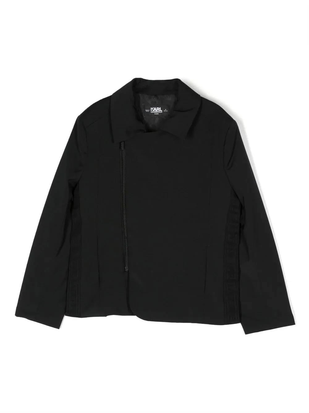 Karl Lagerfeld Kids' Ceremony Logo-stripe Jacket In Black