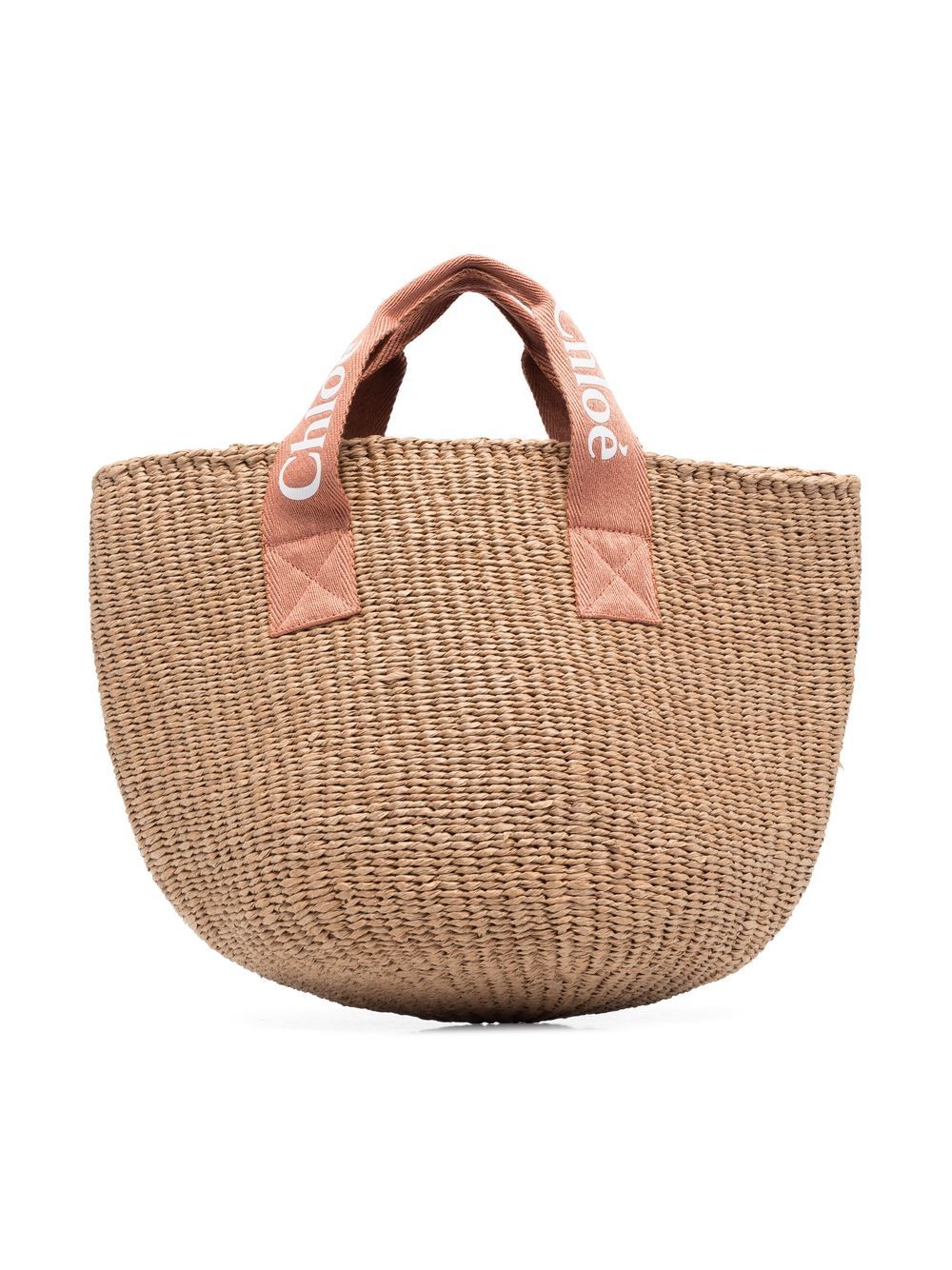 Chloé Kids' Logo-strap Basket Bag In Brown
