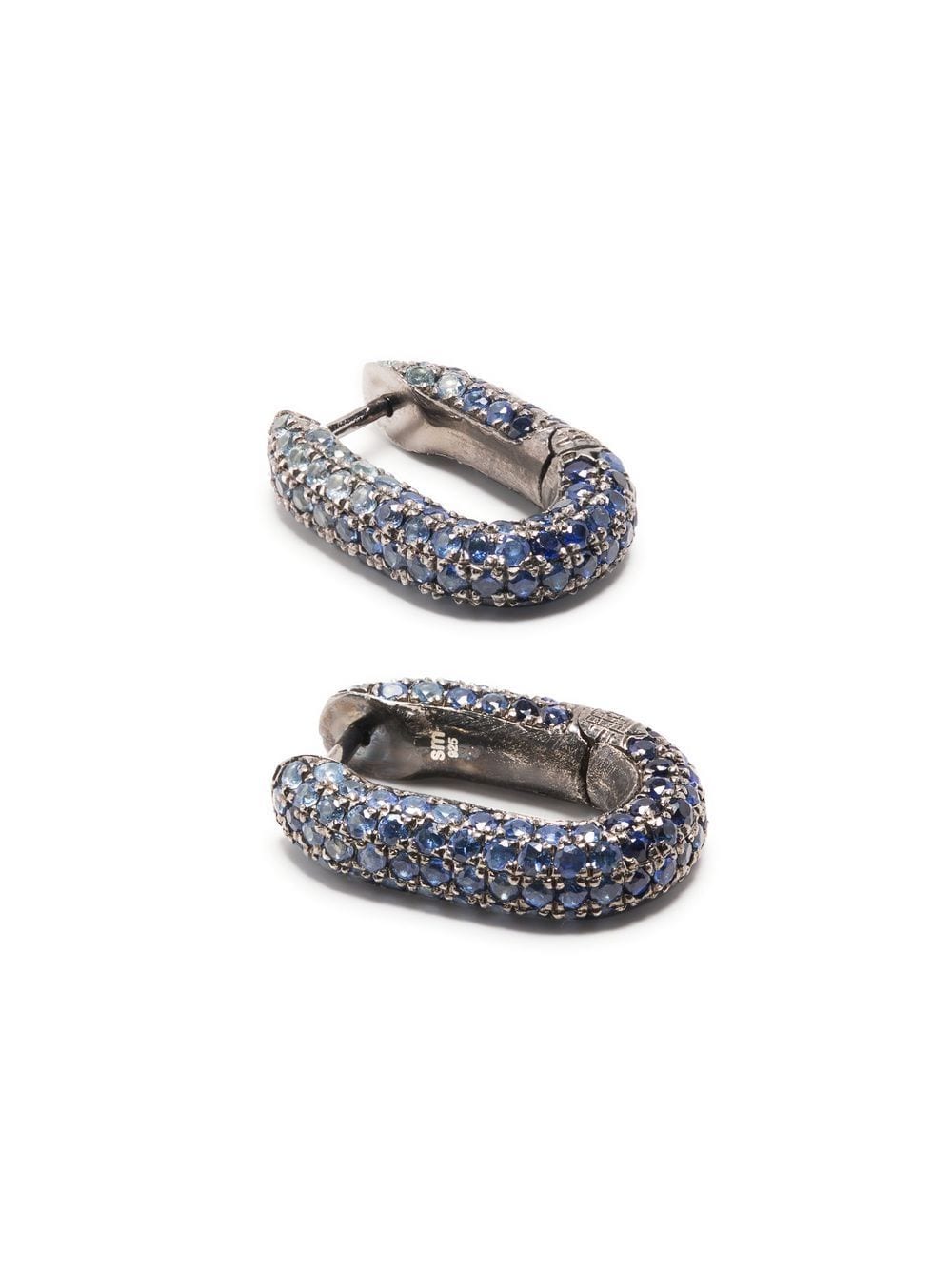 Shop Selim Mouzannar Link Sapphire Earrings In Silber
