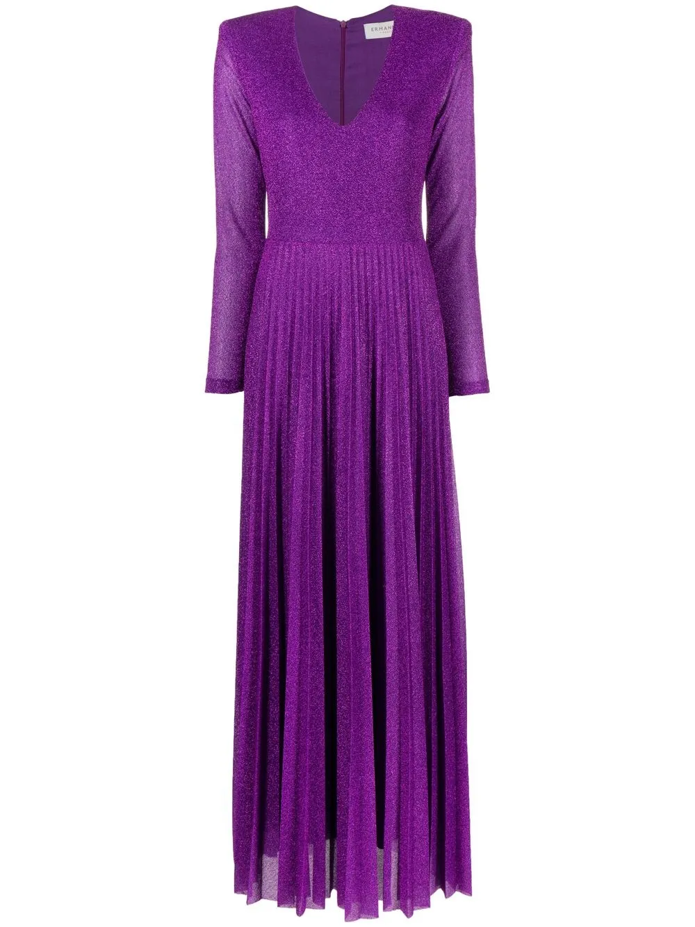 

Ermanno Scervino glitter-effect pleated maxi dress - Purple