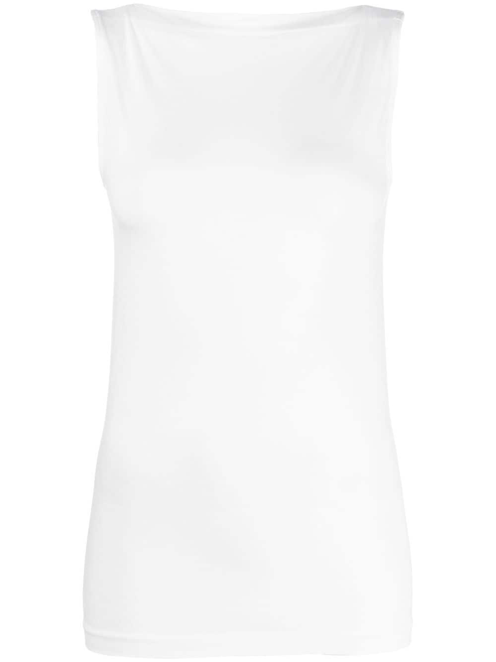 White Polyester Ladies Sleeveless Tops, Boat Neck at Rs 229/piece in Surat