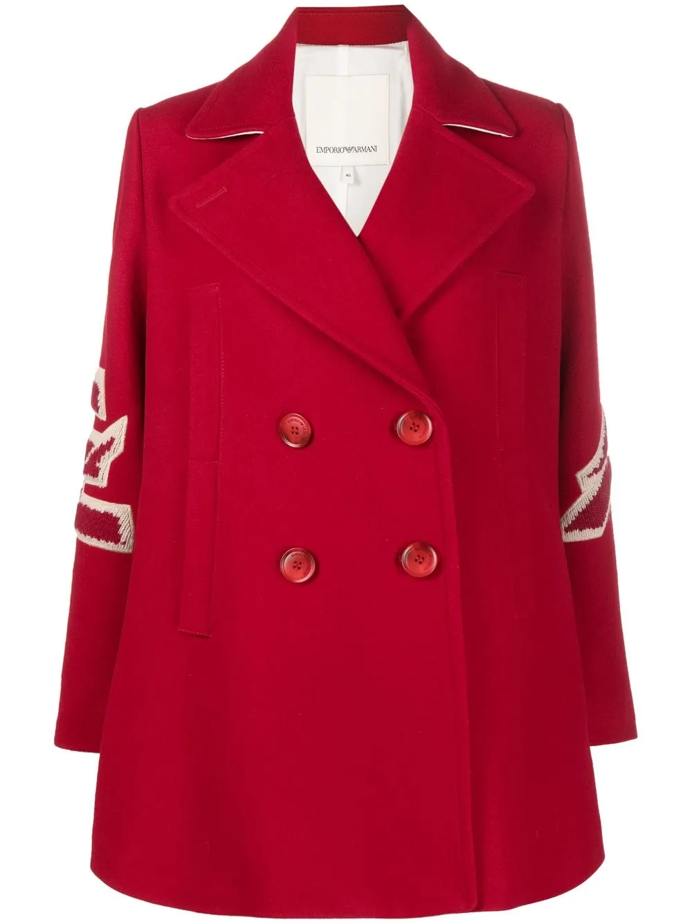 

Emporio Armani double-breasted button-fastening coat - Red