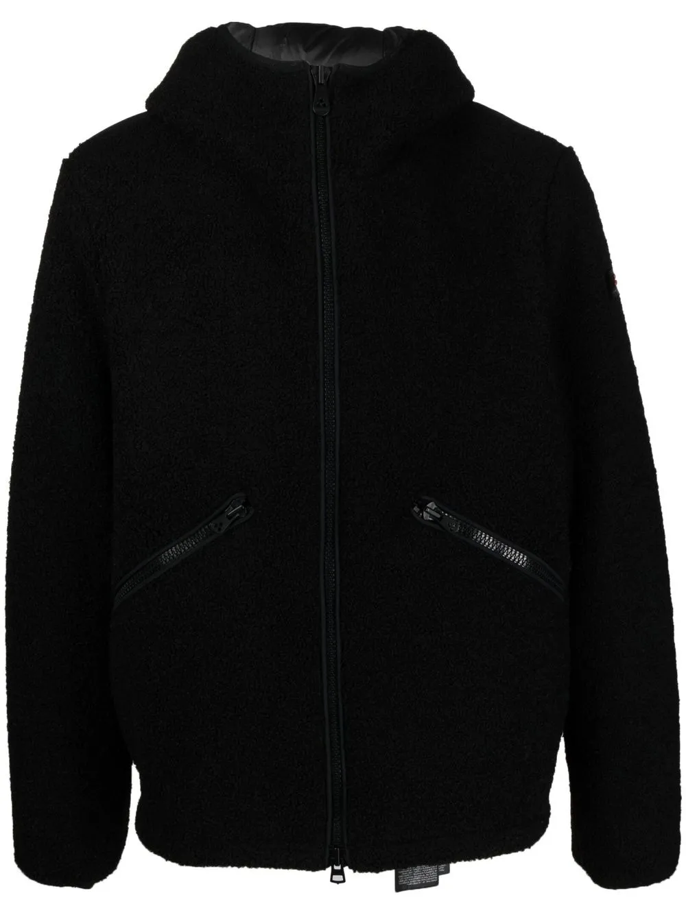 

Peuterey fleece-textured hooded jacket - Black