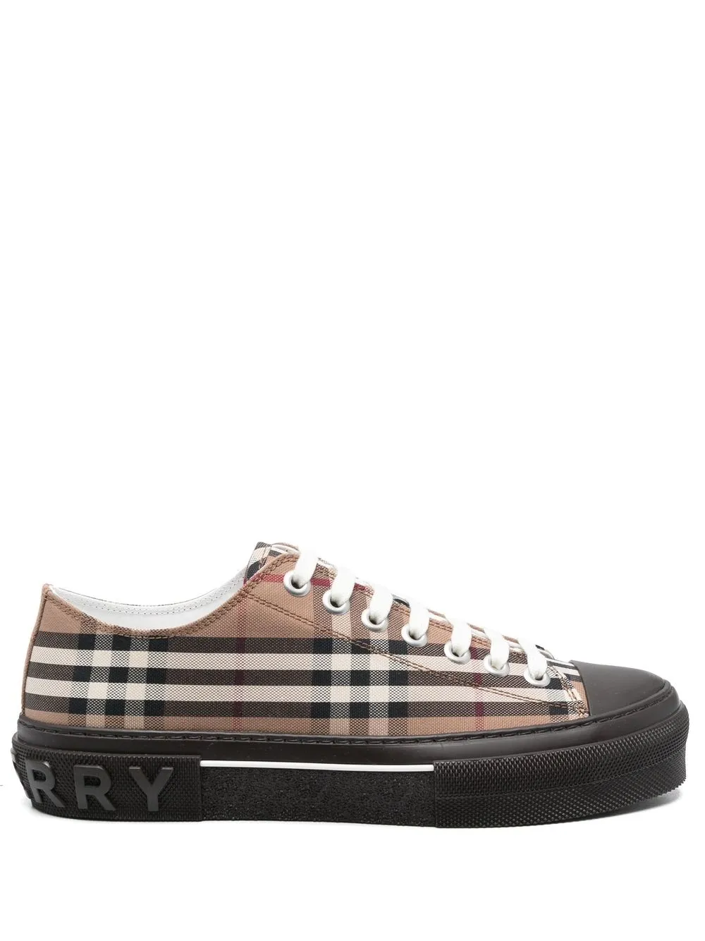Burberry Vintage-check Print Low-top Sneakers In Birch Brown
