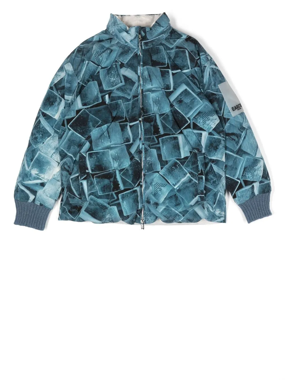 

Emporio Armani Kids logo-print zip-up padded jacket - Blue