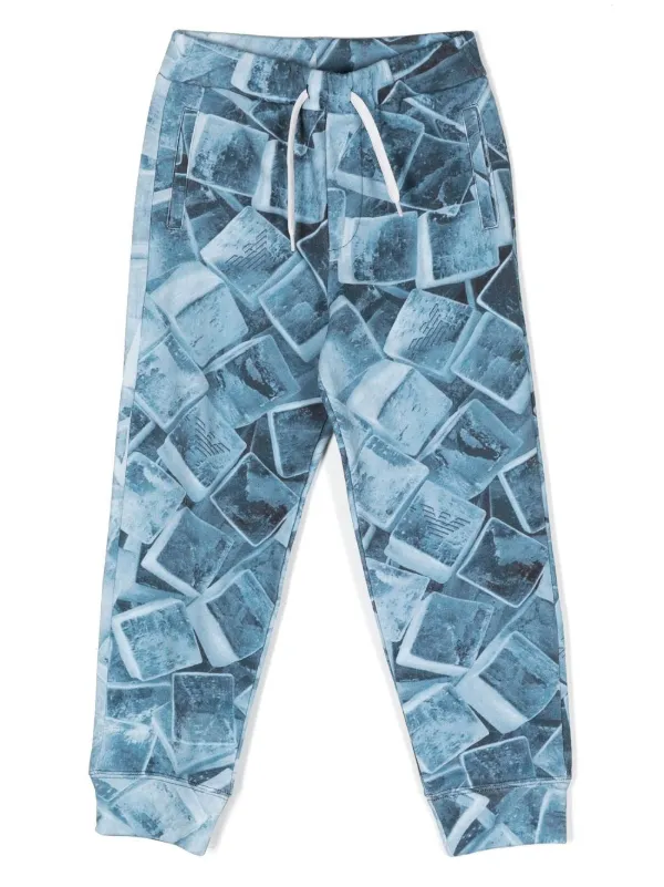 emporio armani all over print track pants