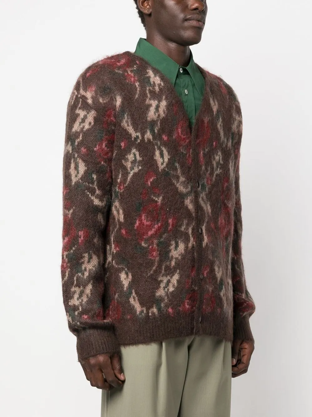 Mohair Cardigan In Brown