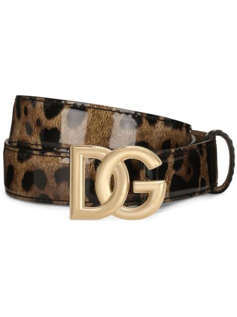 Dolce & Gabbana - KIM DOLCE&GABBANA leopard-print logo-buckle belt