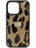 Dolce & Gabbana leopard-print iPhone 14 Pro case - Black