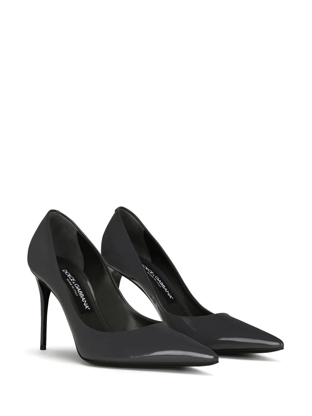 Shop Dolce & Gabbana Kim Dolce&gabbana 90mm Patent Leather Pumps In Grau