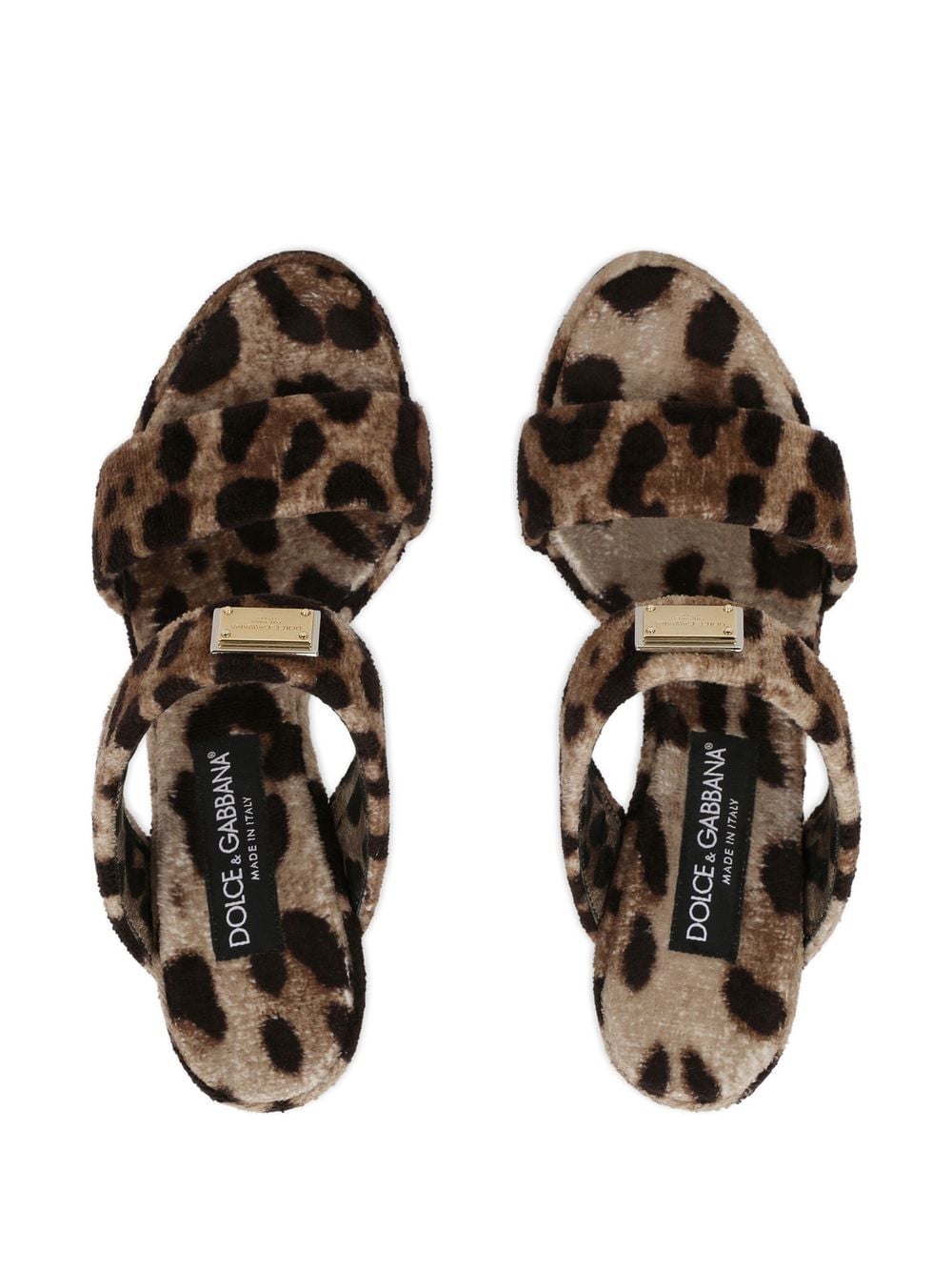 Shop Dolce & Gabbana Kim Dolce&gabbana Leopard-print Slip-on Sandals In Brown