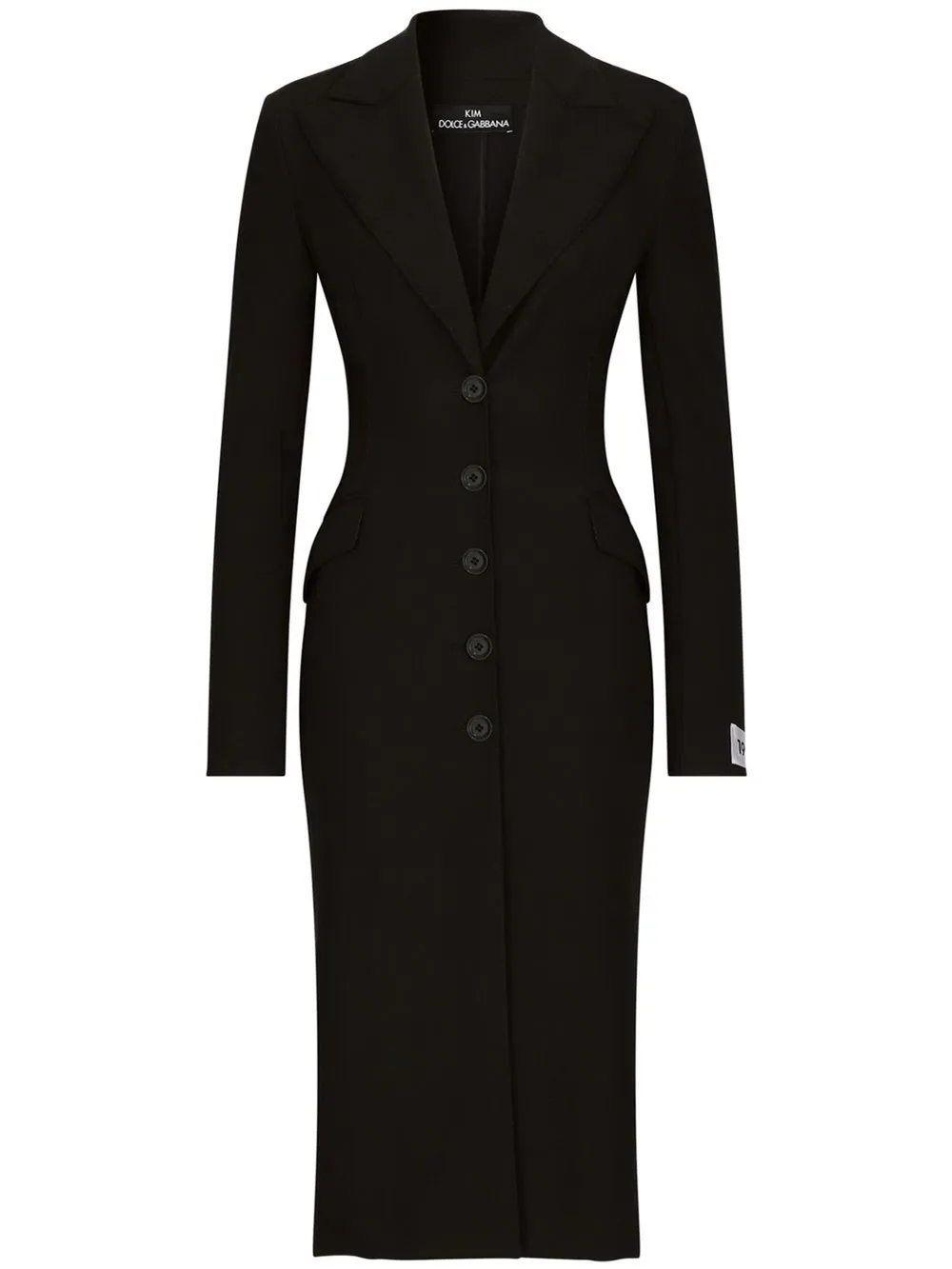 Dolce & Gabbana Jersey Coat Dress With The Re-edition Label In Black
