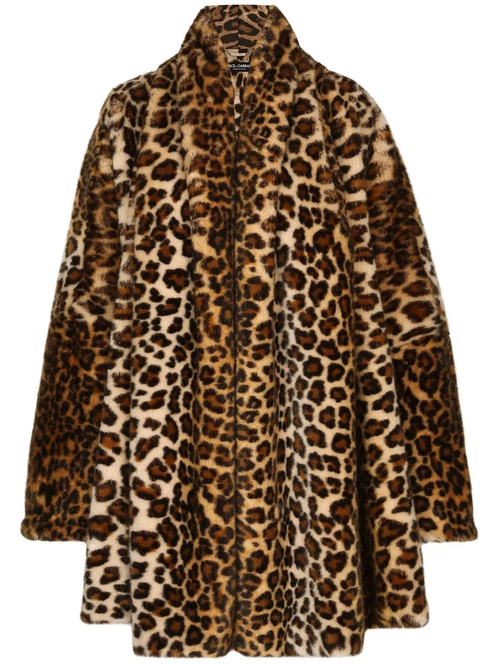 KIM DOLCE&amp;GABBANA leopard-print faux-fur cape