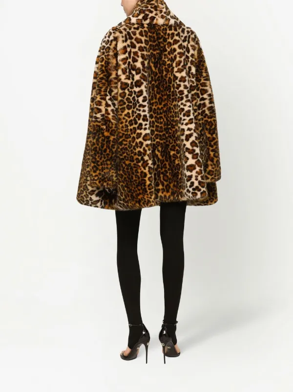 Dolce & Gabbana KIM DOLCE&GABBANA leopard-print faux-fur Cape
