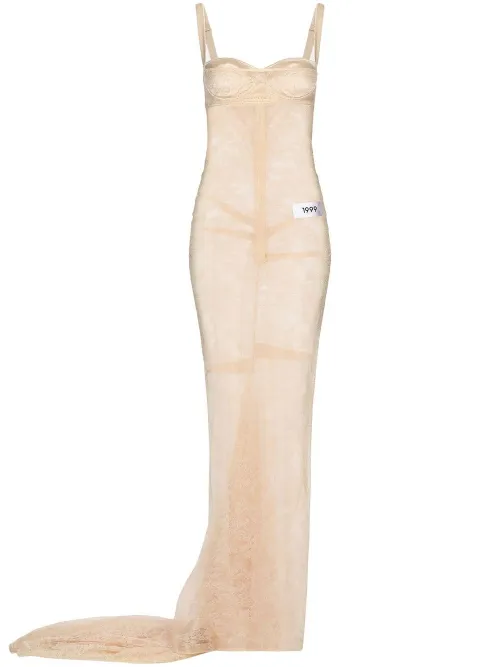Robe longue à fleurs en dentelle KIM DOLCE&GABBANA - Dolce & Gabbana - Modalova