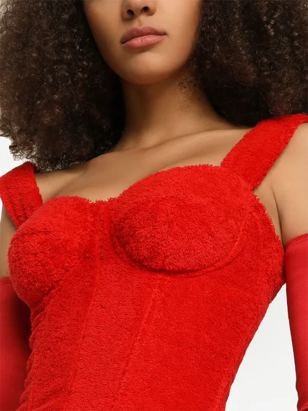 Dolce & Gabbana KIM DOLCE&GABBANA Terrycloth Minidress | Red