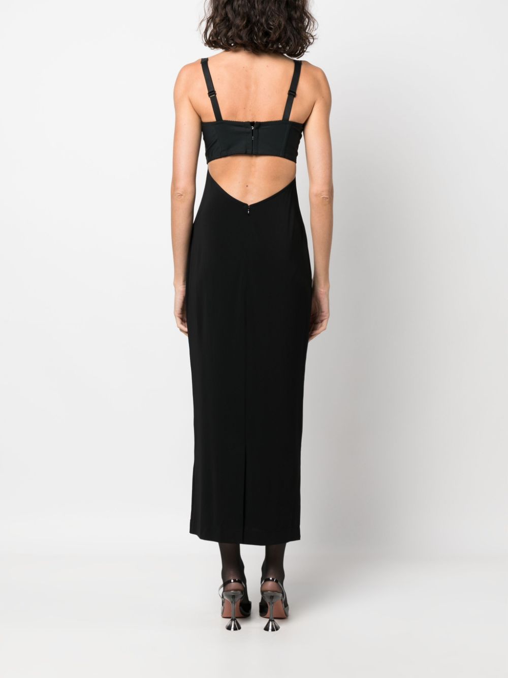Shop Dolce & Gabbana X Kim Kardashian Bustier Midi Dress In Black