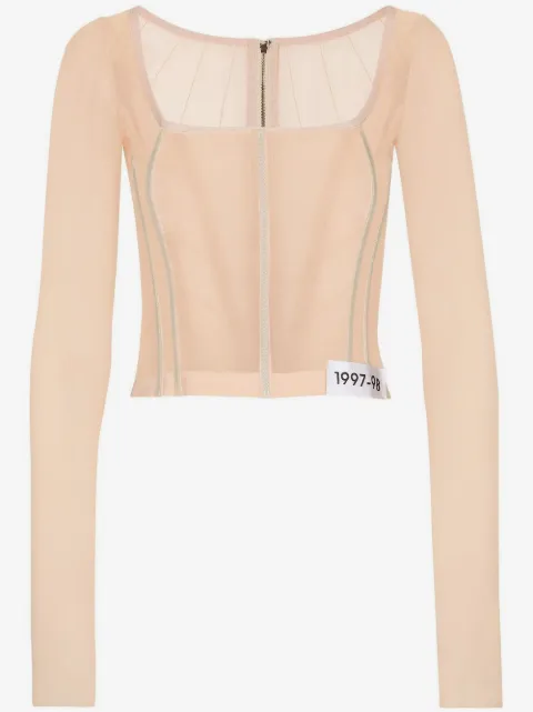 Dolce & Gabbana KIM DOLCE&GABBANA long-sleeve sheer corset top