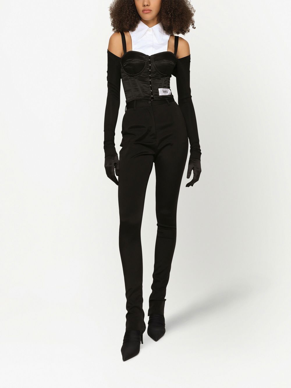 Shop Dolce & Gabbana Kim Dolce&gabbana Cady Slim-cut Trousers In Black