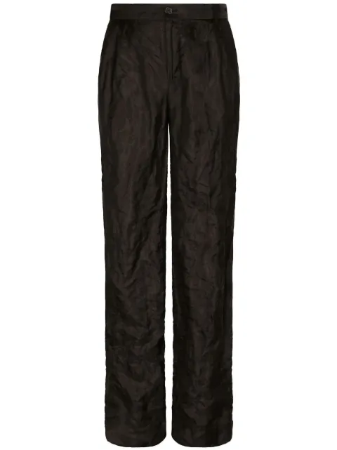 Dolce & Gabbana logo-patch straight-leg trousers