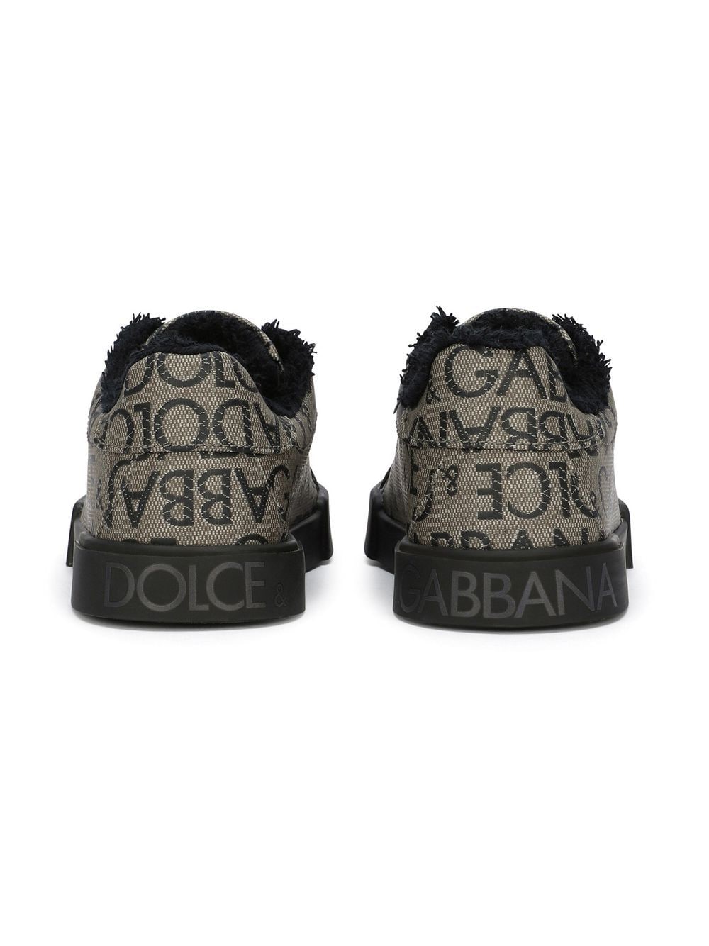 Shop Dolce & Gabbana Portofino Logo-jacquard Sneakers In Black