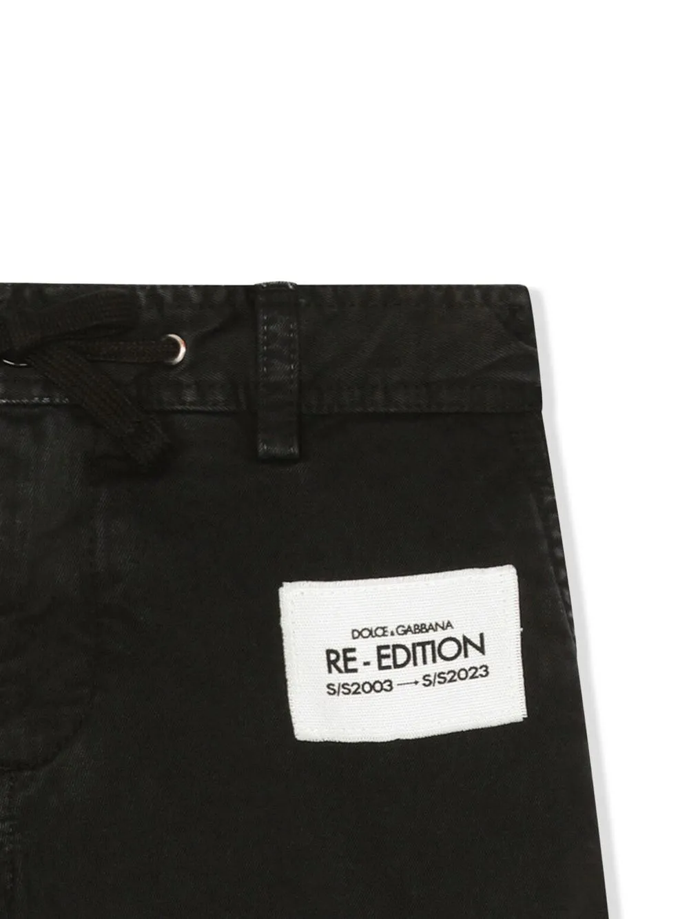 Dolce & Gabbana Logo-patch Drawstring Shorts In Black