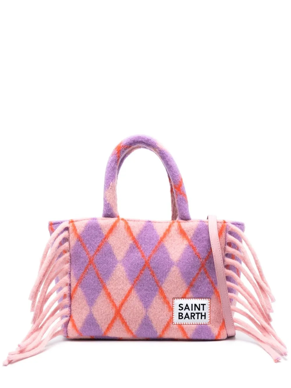 

MC2 Saint Barth argyle-print tote bag - Pink
