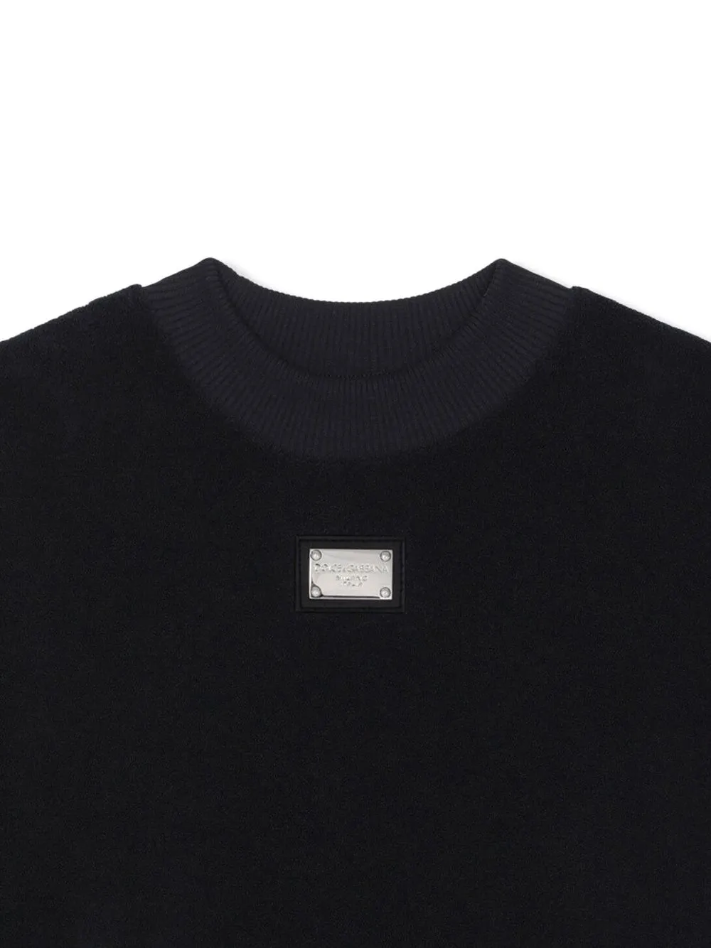 Dolce & Gabbana Logo-tag Terrycloth Sweatshirt In Black
