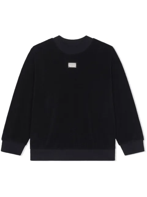 Dolce & Gabbana Kids logo-tag terrycloth sweatshirt